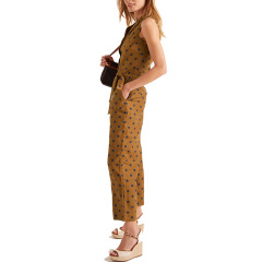 Casual sleeveless polka dot jumpsuit for women