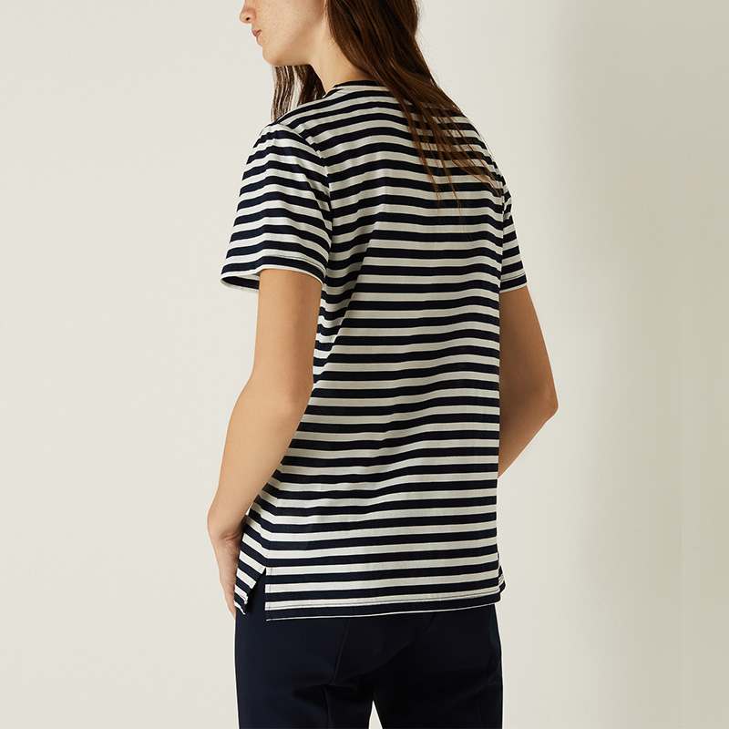Black and white striped jersey t shirt women
