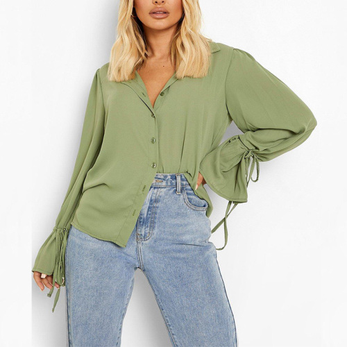 A new day tie long sleeve button down shirt womens