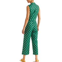 Casual sleeveless polka dot jumpsuit for women