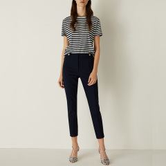 Black and white striped jersey t shirt women
