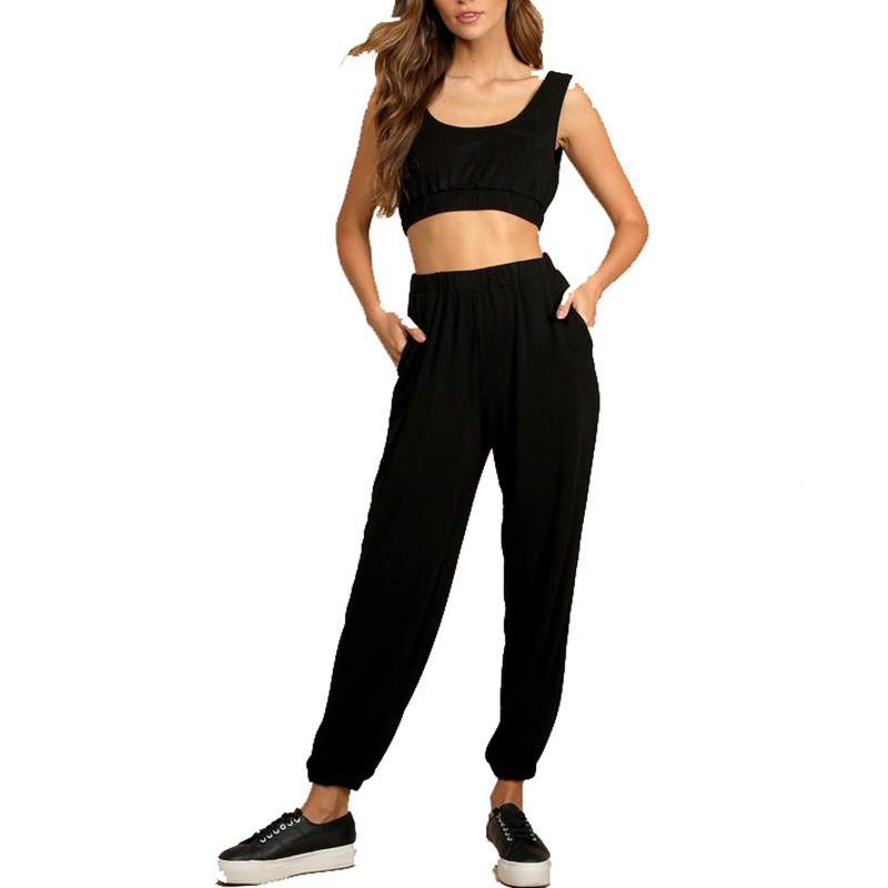 Womens crop top and joggers set