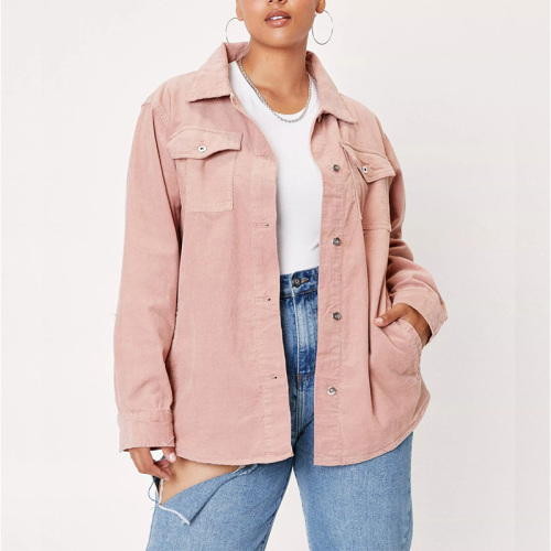 Plus size corduroy shirt jacket womens