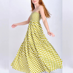 Womens sleeveless checkered midi dress