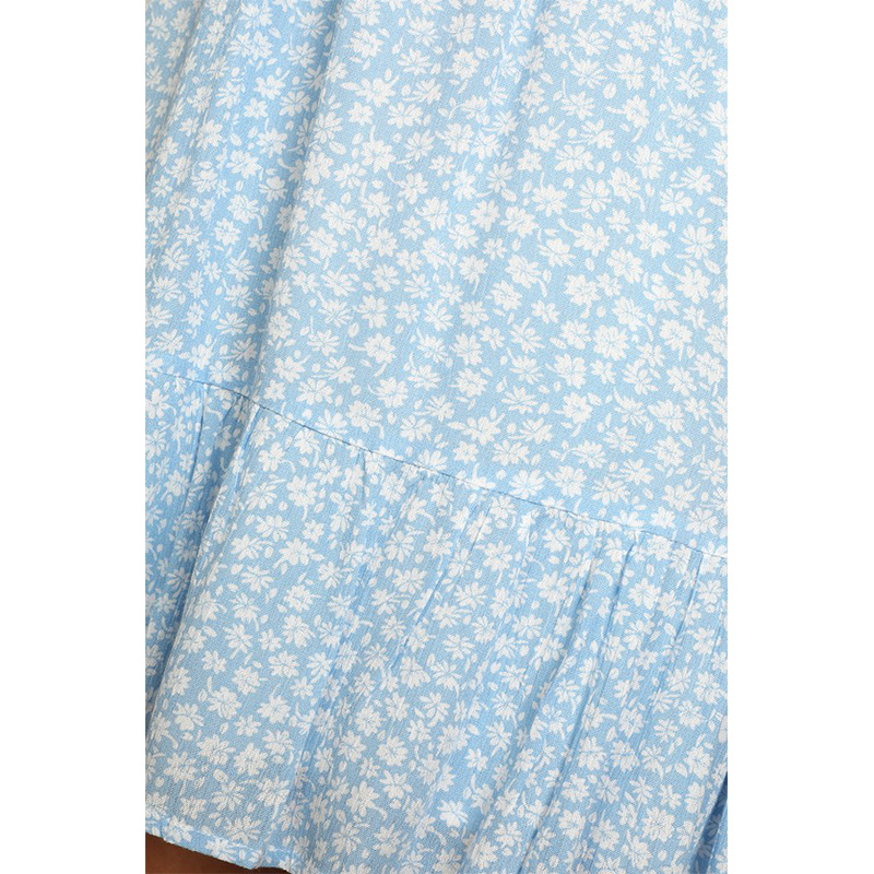 Floral print tiered ruffle mini dress