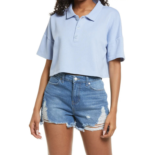 Women's short sleeve Cropped Polo shirt