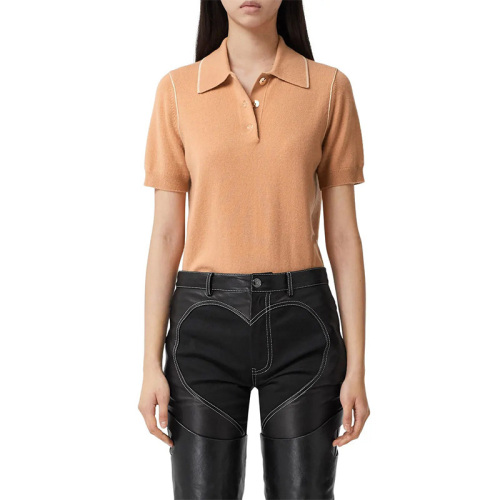 Womens short sleeve Cashmere Polo Sweater sale