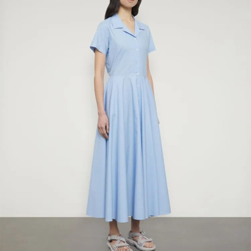 Ladies cotton poplin shirt midi dress
