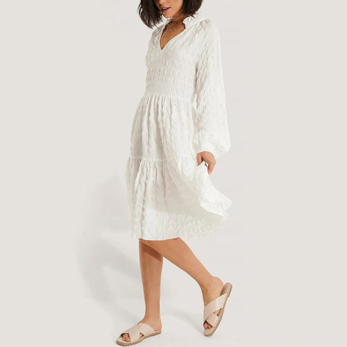Spring long sleeves new crinkle back open dresses