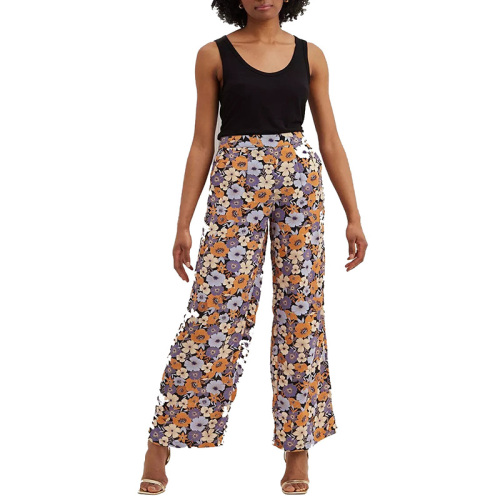 Floral summer wide leg pant women