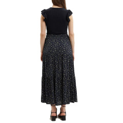 Ladies summer floral tiered midi skirt
