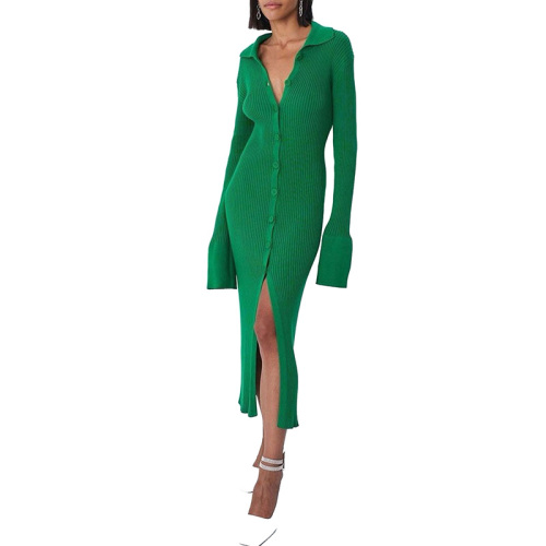 Long sleeve winter midi sweater dress for women