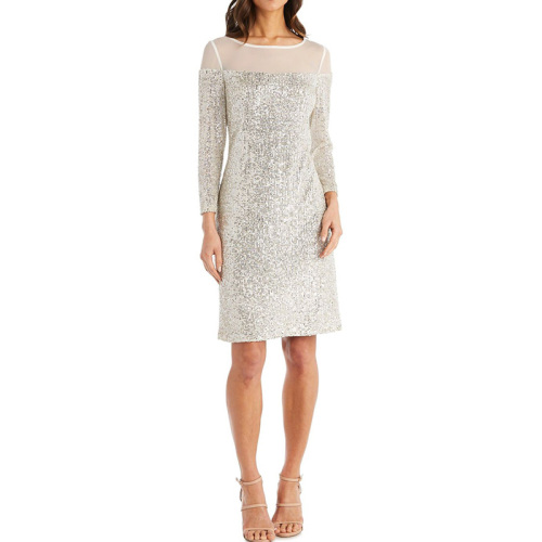 Long sleeve sparkly short sequin cocktail &amp; party dress