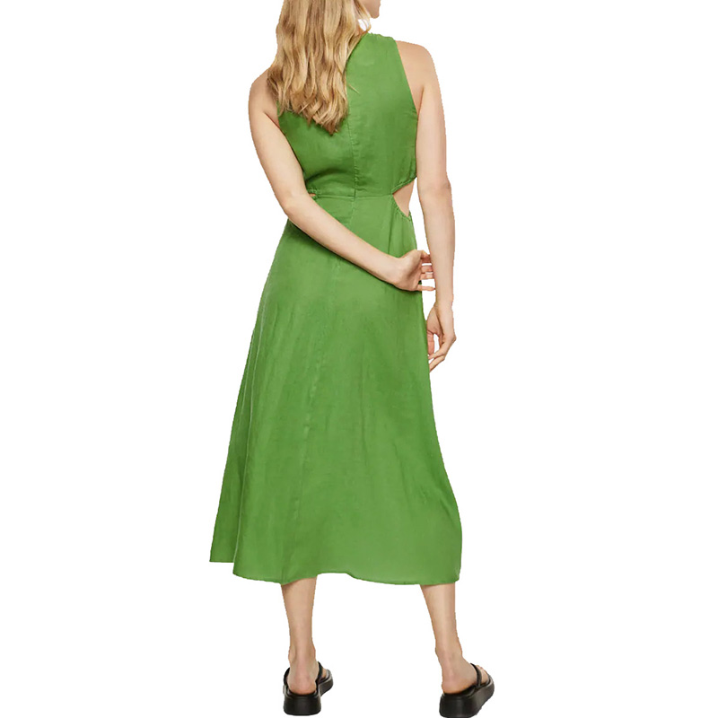 Linen summer midi dress for women