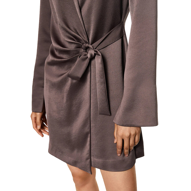 Satin shirt dress for women