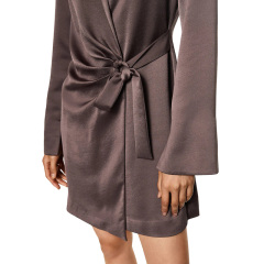 Satin shirt dress for women