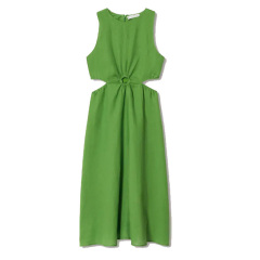 Linen summer midi dress for women