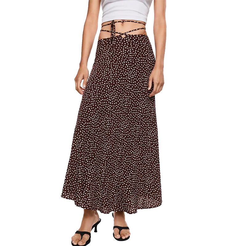 Wrap Around Hearts & Polka Dots Midi Skirt