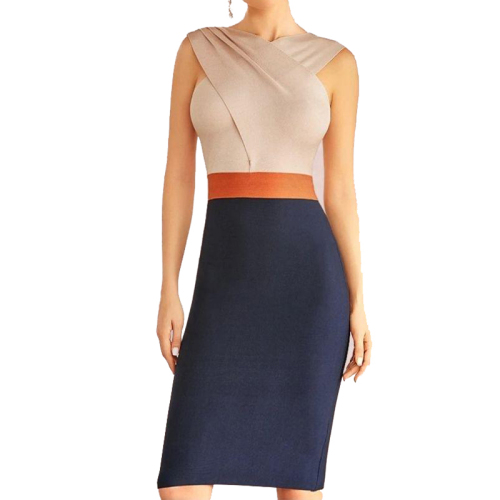Womens nude bodycon bandage midi dress