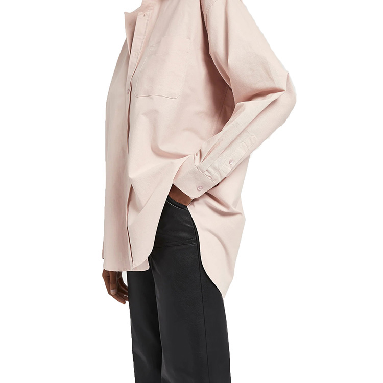 Oversized button down cotton shirt women