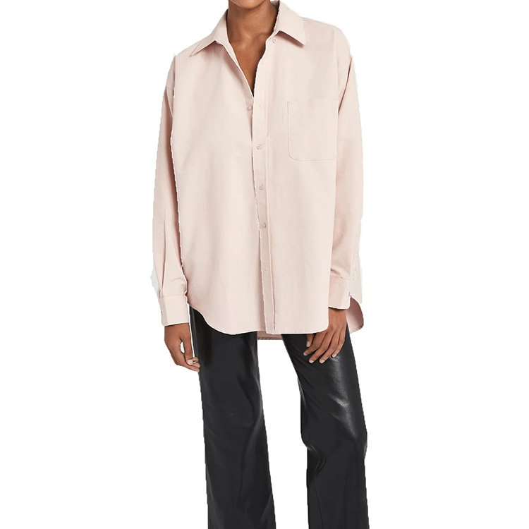 Oversized button down cotton shirt women