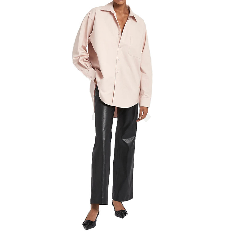 Oversized button down cotton shirt women