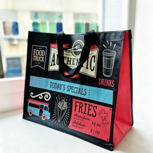Custom Printed Woven Shopping Tote PP Bag Custom Size Reusable Wholesale