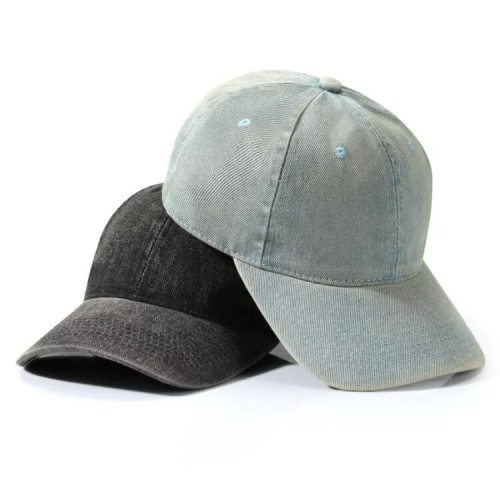 Vintage Washed Denim Logo Baseball Cap