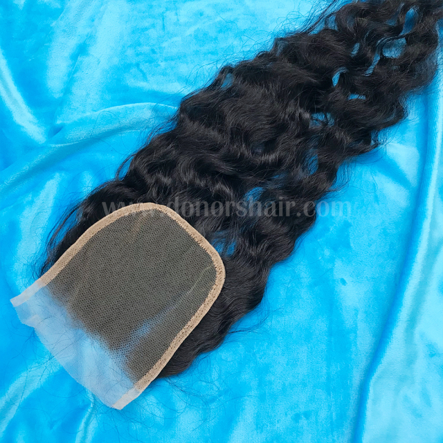 Donors Burmese Curly Raw Hair 4x4 Transparent Lace Closure