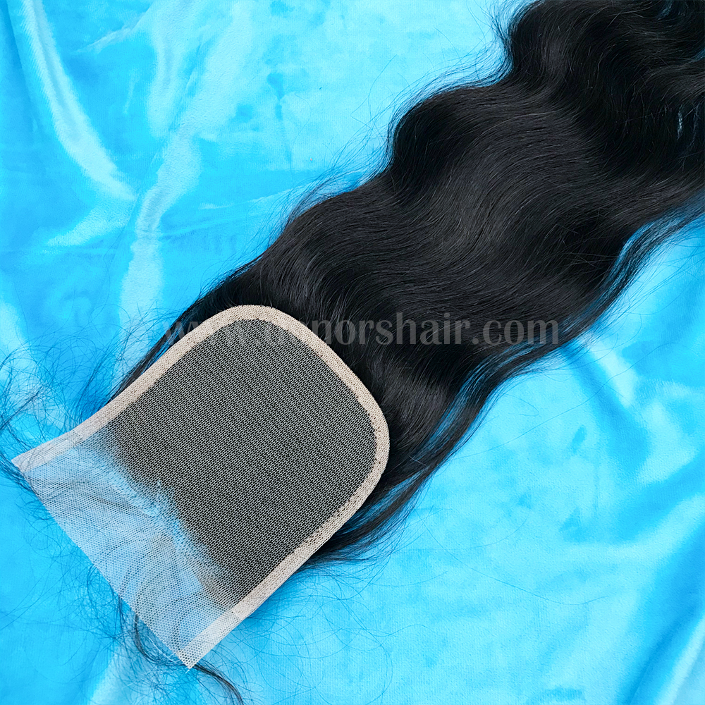 Donors Raw Hair Indian Wavy 4x4 Transparent Lace Closure Closure