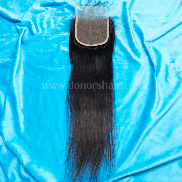 Donors Straight Raw Hair 4x4 Transparent Lace Closure