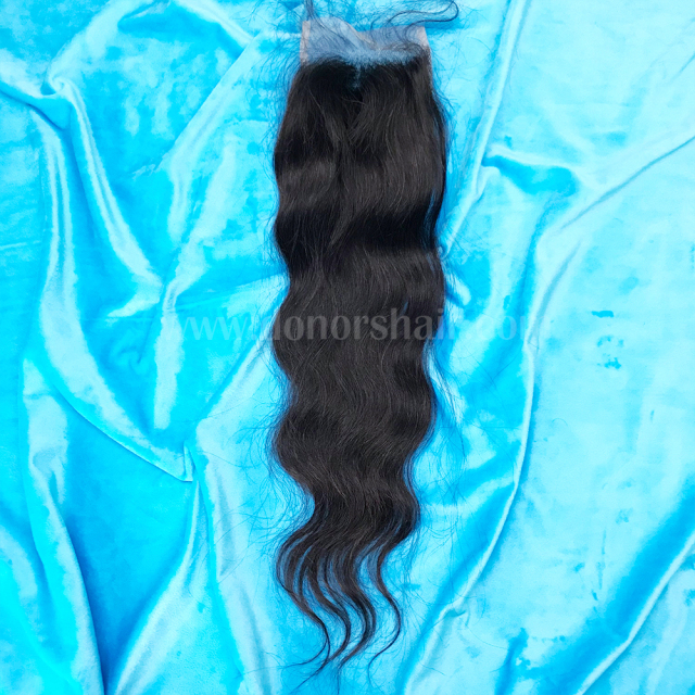 Donors Raw Hair Indian Wavy 4x4 Transparent Lace Closure Closure