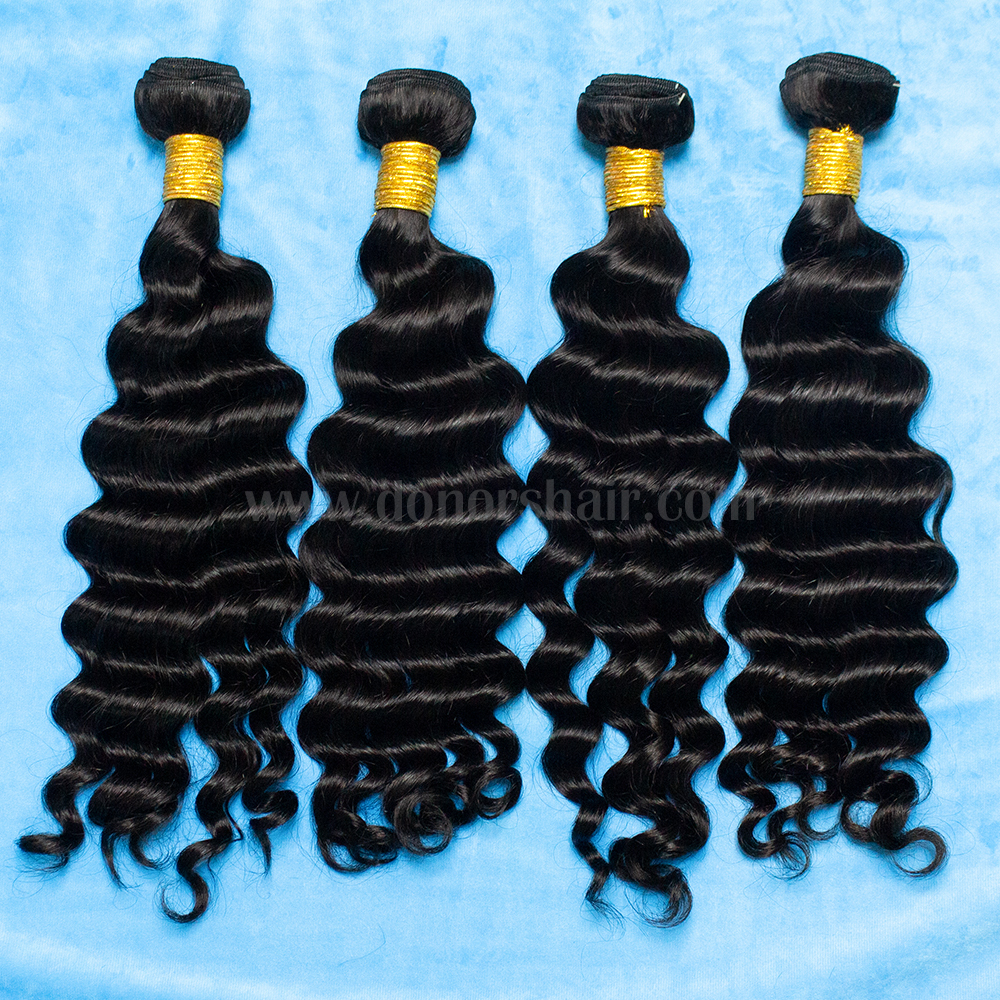 Donors 12A Grade Best Mink Hair Natural Wave Double Weft Hair Bundle