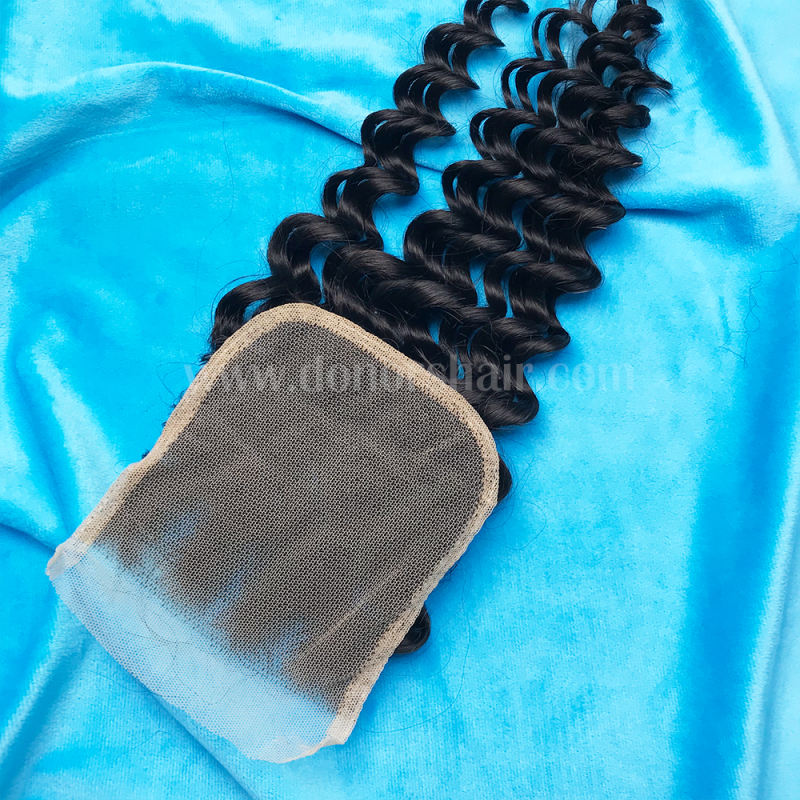 Donors Mink Hair Deep Wave 4x4 Transparent Lace Closure