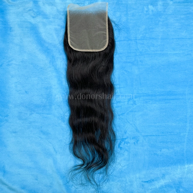 Donors Raw Hair Indian Wavy 5x5 Transparent Lace Closure