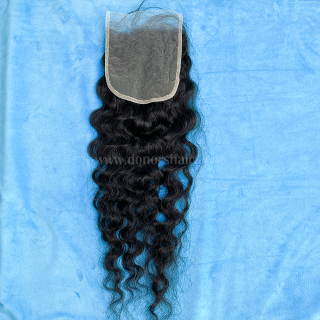 Donors Raw Hair Burmese Curly 5x5 Transparent Lace Closure