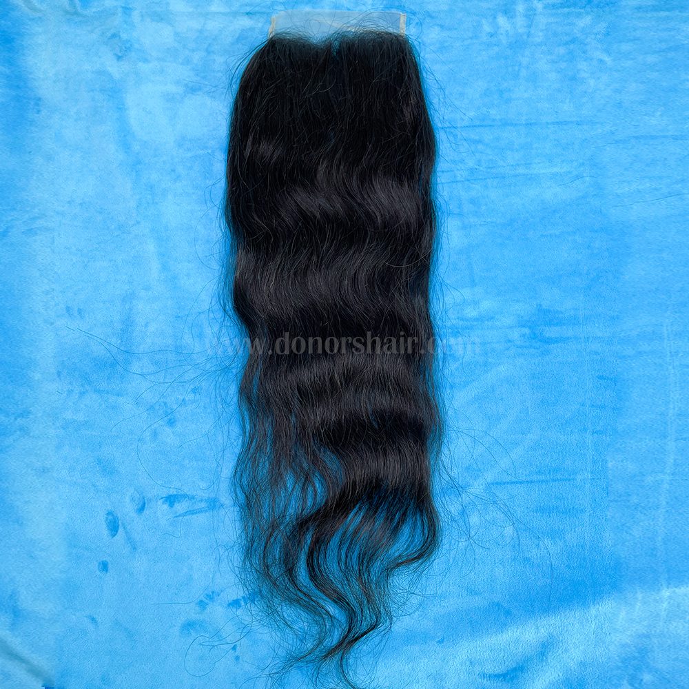 Donors Raw Hair Indian Wavy 5x5 Transparent Lace Closure