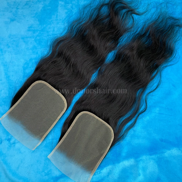 Donors Raw Hair Indian Wavy 5x5 Transparent Lace Closure