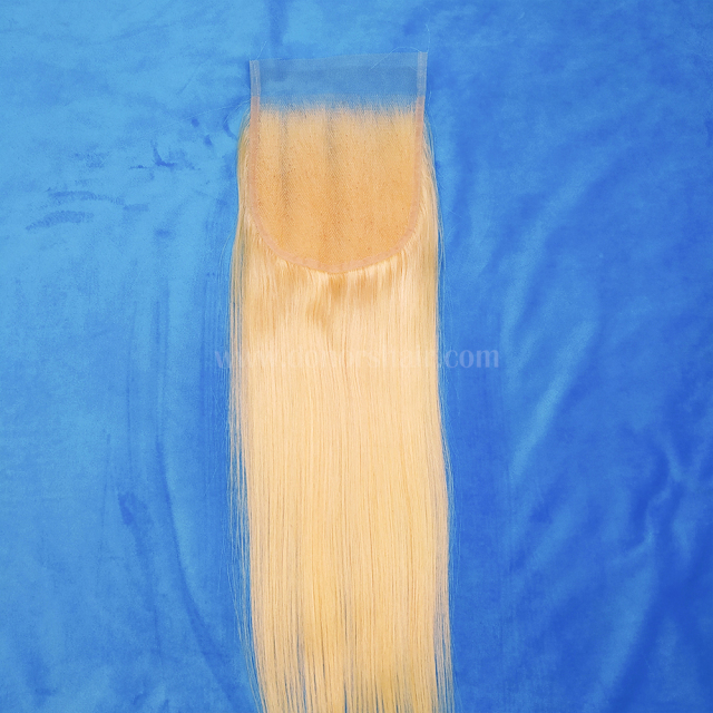 Donors Straight Hair 613 Blonde Color 5x5 Transparent Lace Closure