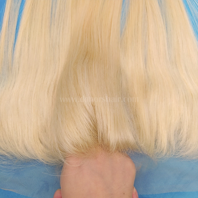 Donors #613 Blonde Color Straight Hair 13x4 Transparent Lace Frontal