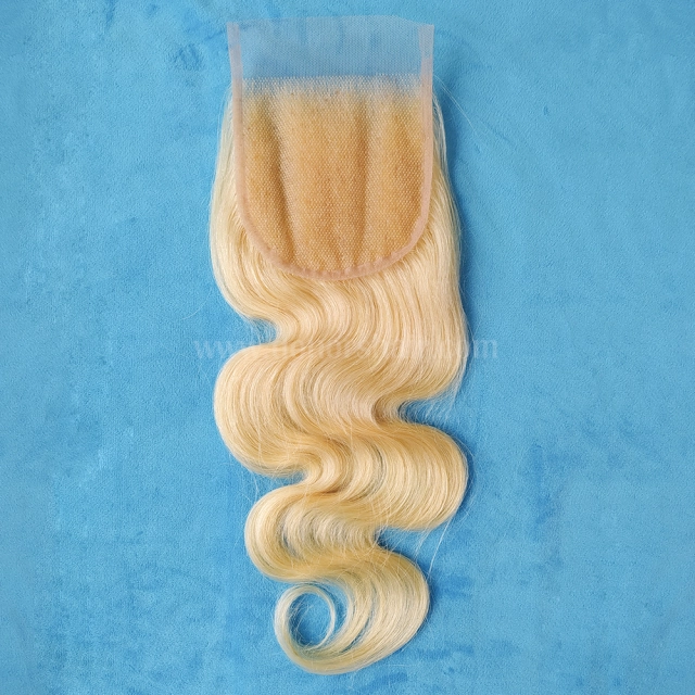 Donors Body Wave 613 Blonde Color 4x4 Transparent Lace Closure