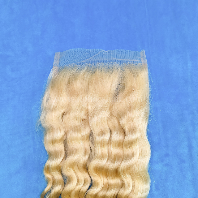 Donors #613 Blonde Color Deep Wave 5x5 Transparent Lace Closure