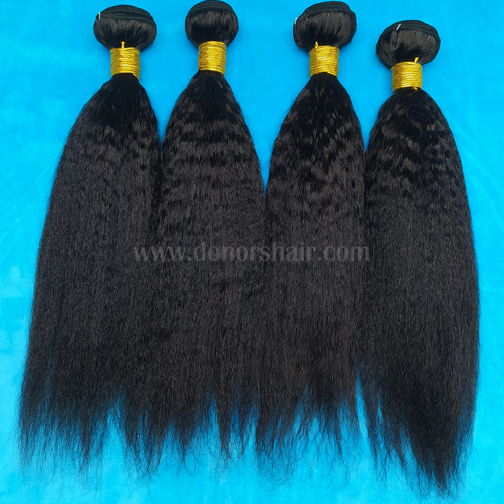Donors 12A Best Mink Hair Kinky Straight Bundle Wholesale Natural Color