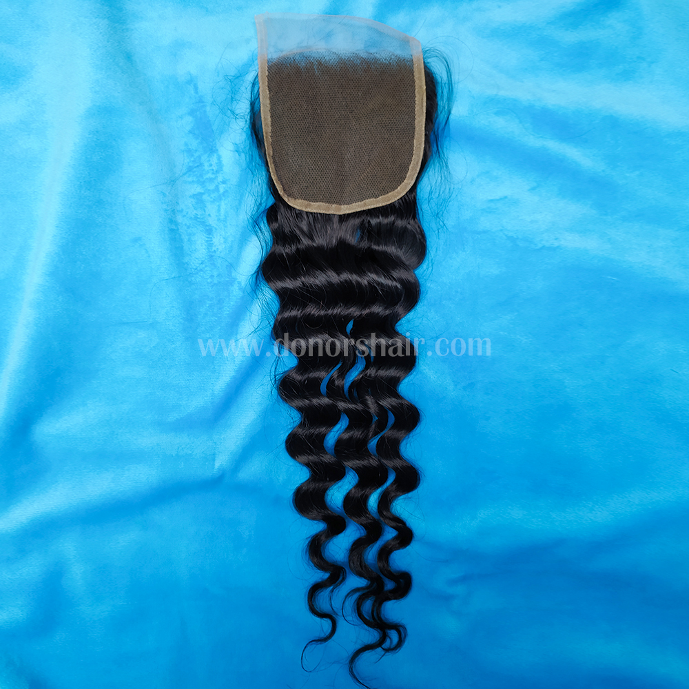 Donors Mink Hair Loose Deep 4x4 Transparent Lace Closure