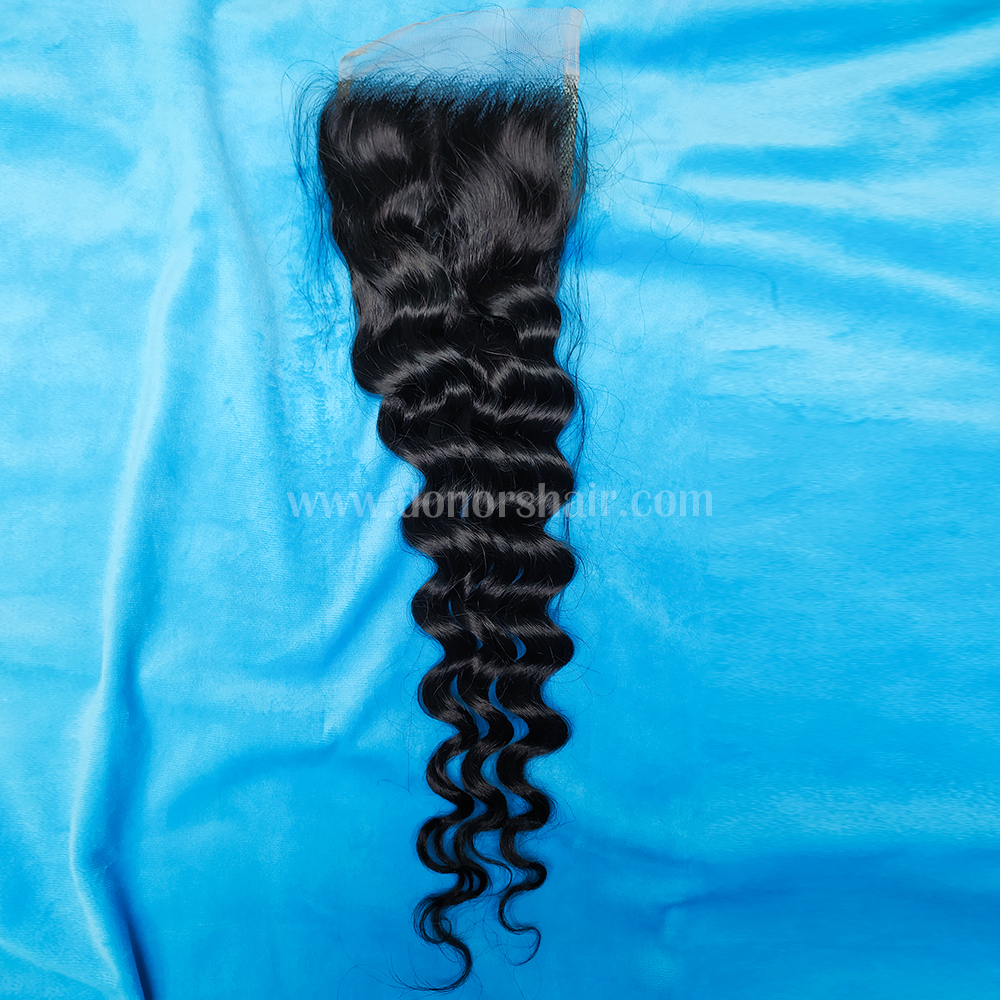 Donors Mink Hair Loose Deep 4x4 Transparent Lace Closure