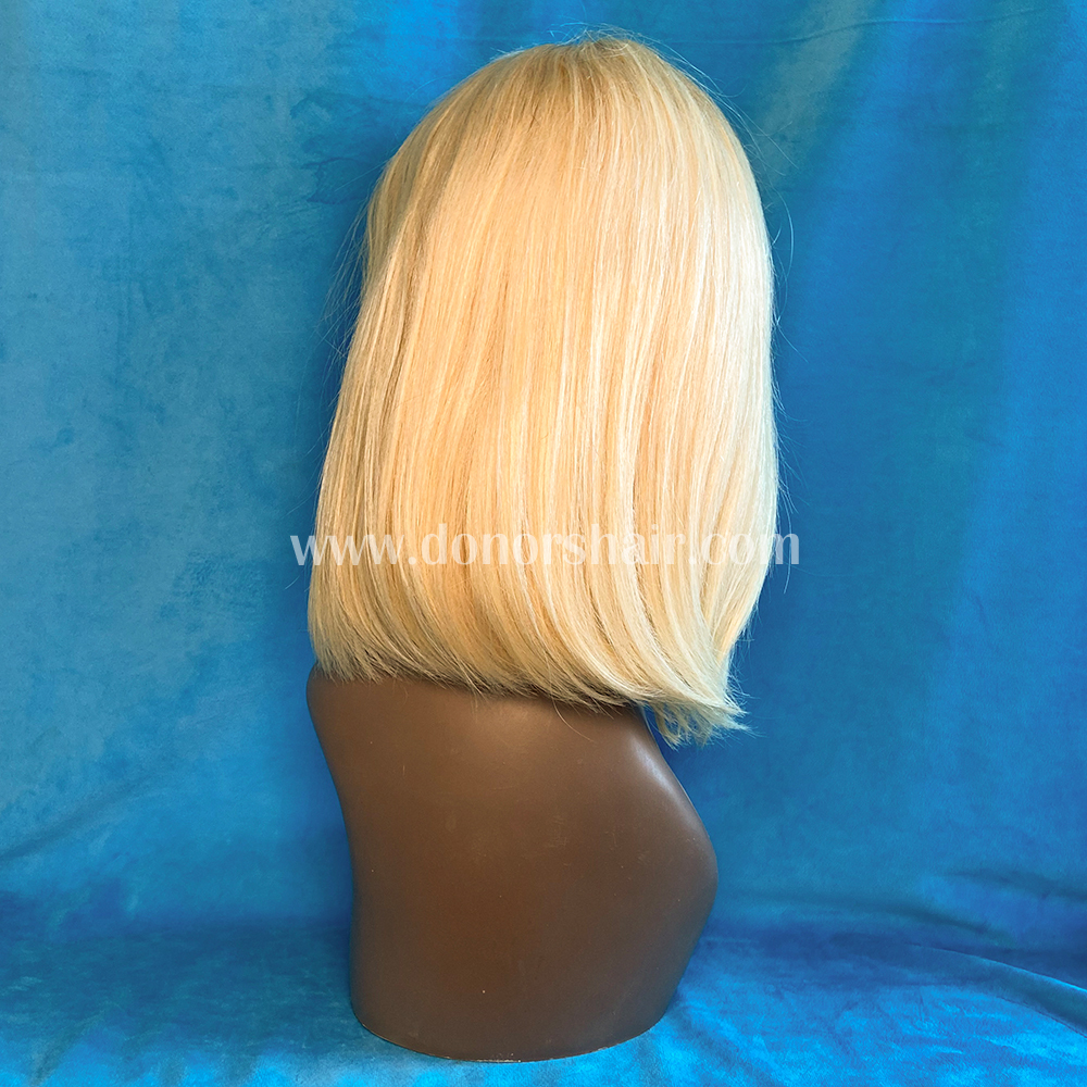 Donors #613 Blonde Straight Bob Frontal Transparent Lace Wig