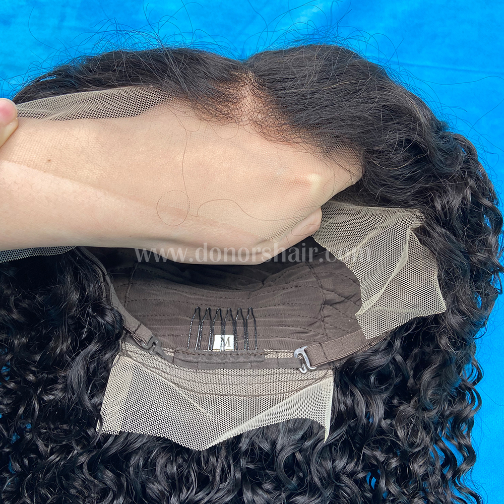Donors Curly Bob Frontal Transparent Lace Wig 100% Human Hair