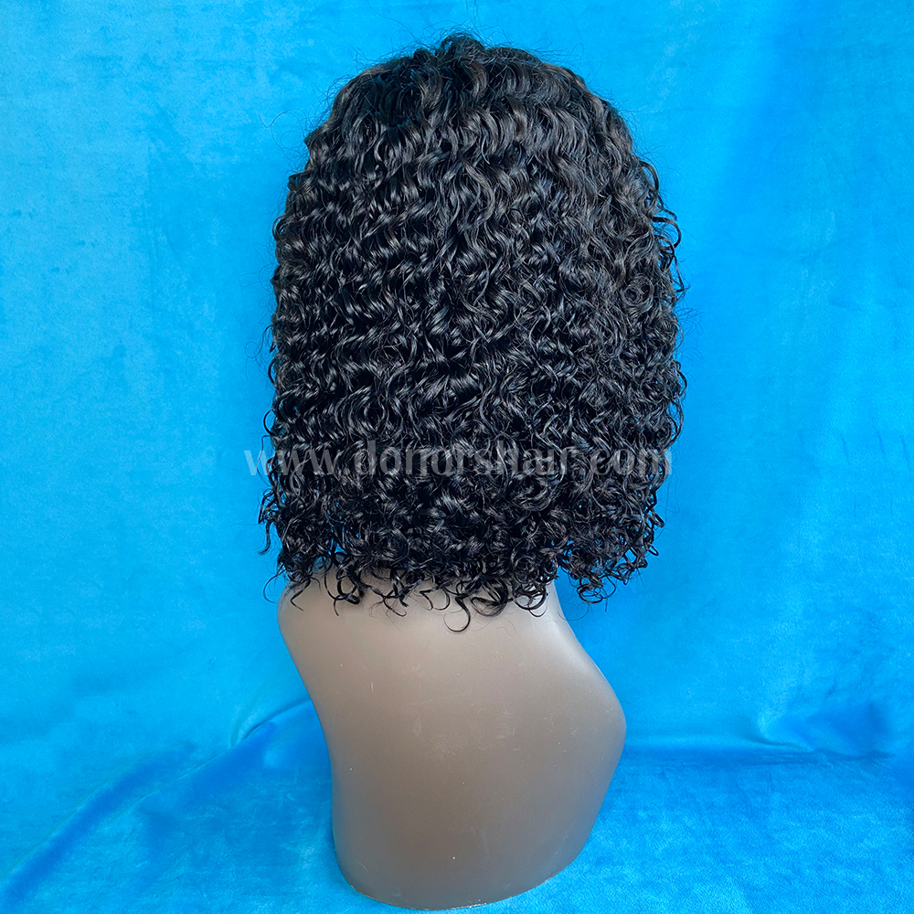 Donors Curly Bob Frontal Transparent Lace Wig 100% Human Hair