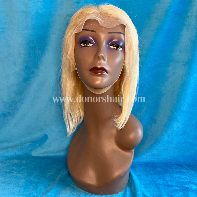 Donors #613 Blonde Straight Bob Frontal Transparent Lace Wig