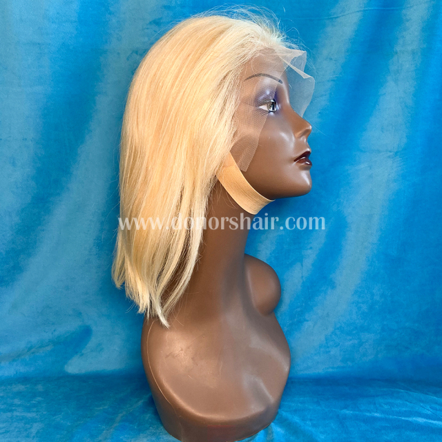 Donors #613 Blonde Straight Bob Frontal Transparent Lace Wig